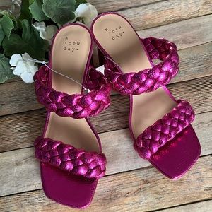 NEW A New Day Women's Basil Mule Heels Metallic Pink Size 6